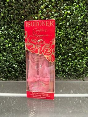 isotoner Red and Gold Decorative Slipper Box